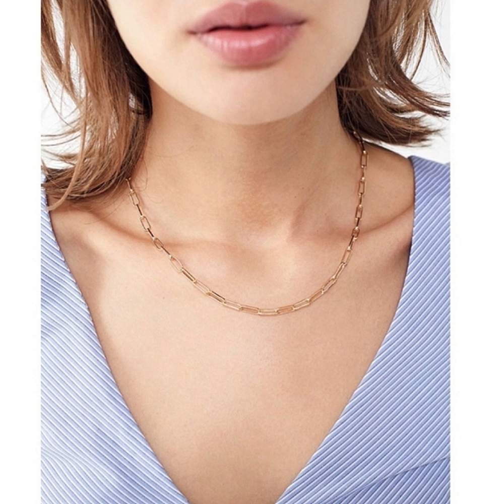 Free People Gold Paperclip Chain Necklace
